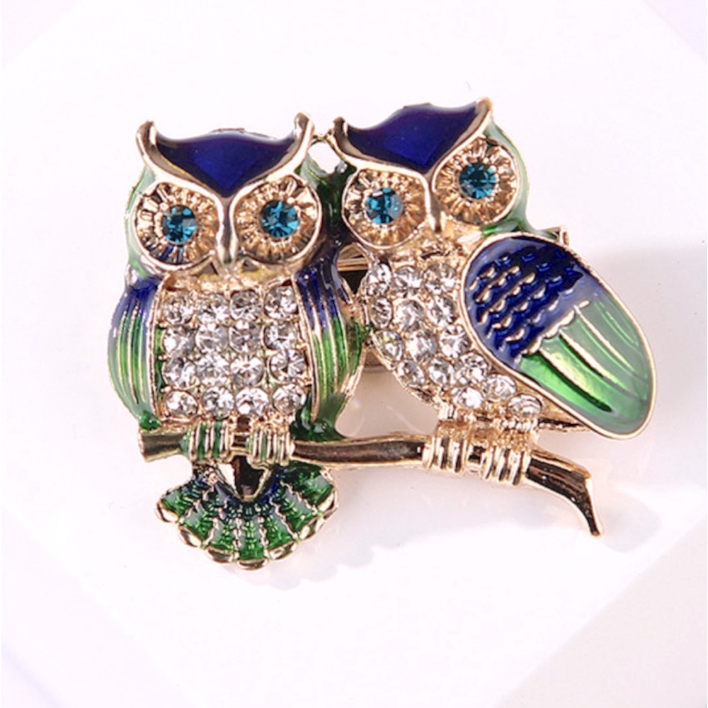 Small Double Owl Brooch
